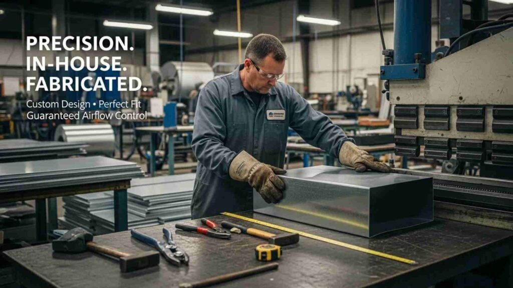HVAC sheet metal fabrication in Arizona workshop