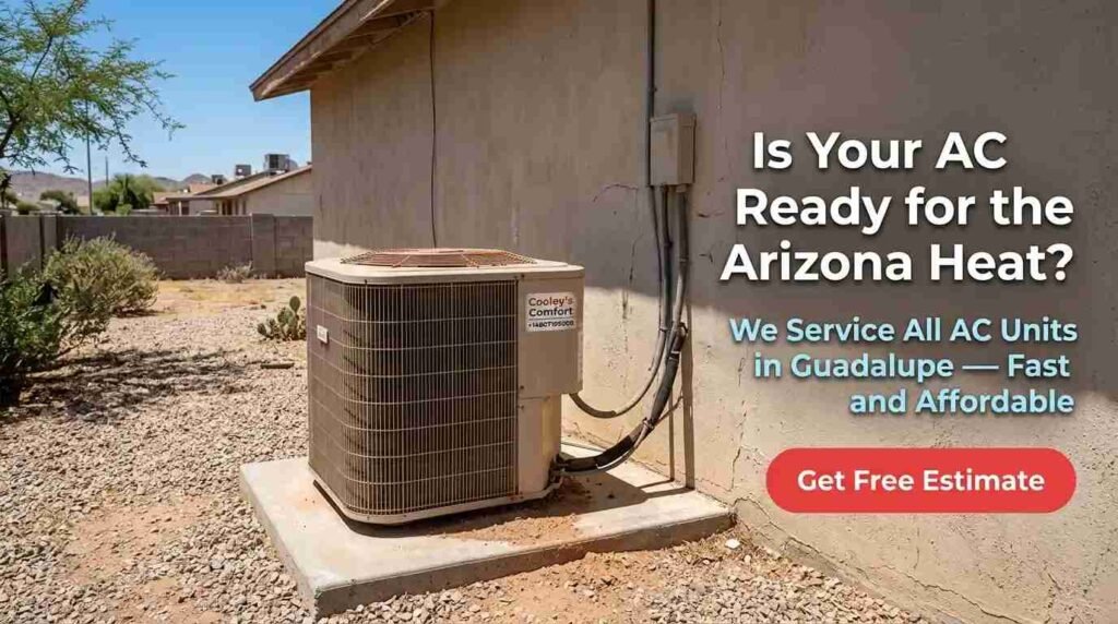 residential AC unit outside Guadalupe Arizona home
