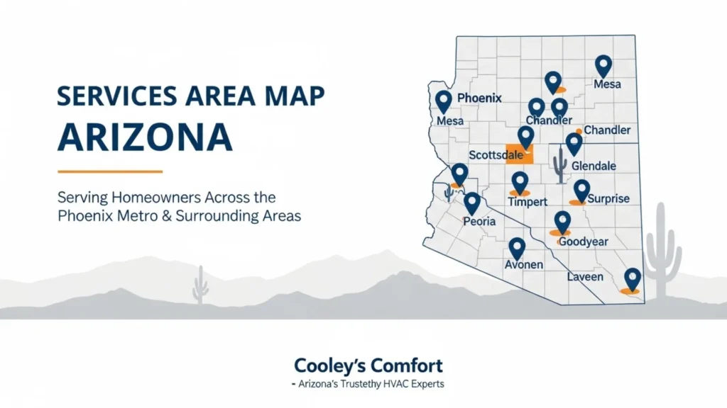 Arizona swamp cooler repair service areas map