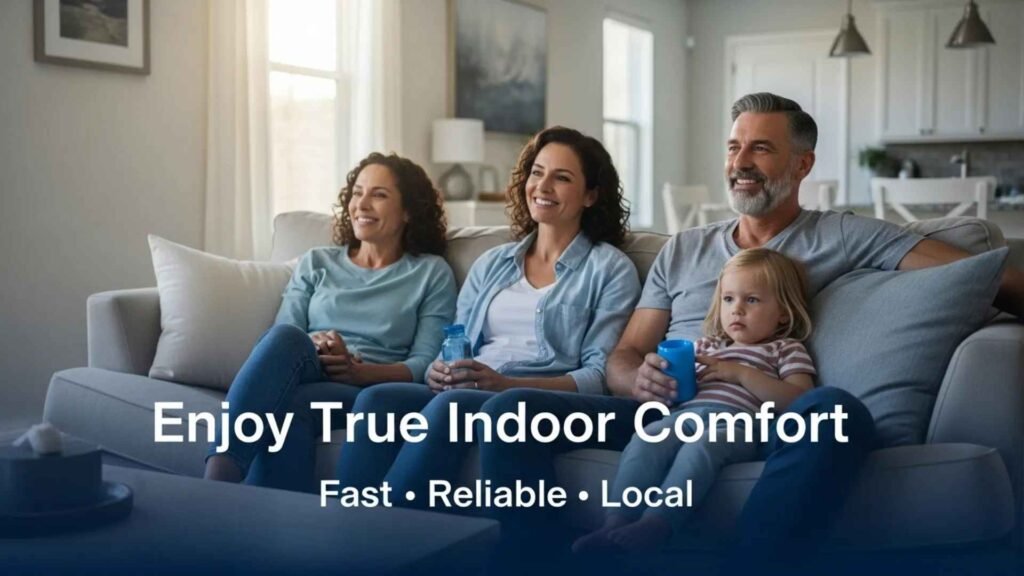 family enjoying cool indoor comfort after HVAC service in Avondale AZ