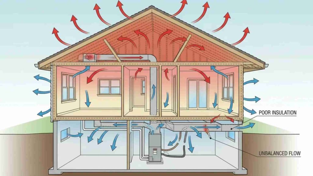 HVAC air duct system airflow diagram