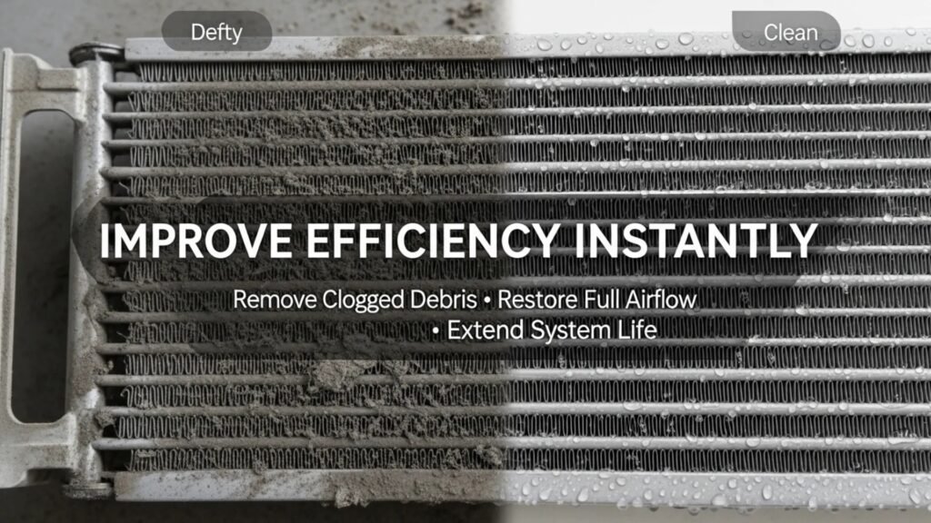 dirty vs clean HVAC coils comparison