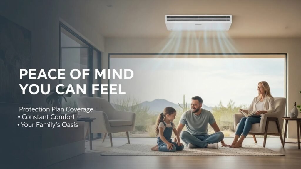 homeowner enjoying comfort with HVAC protection plan