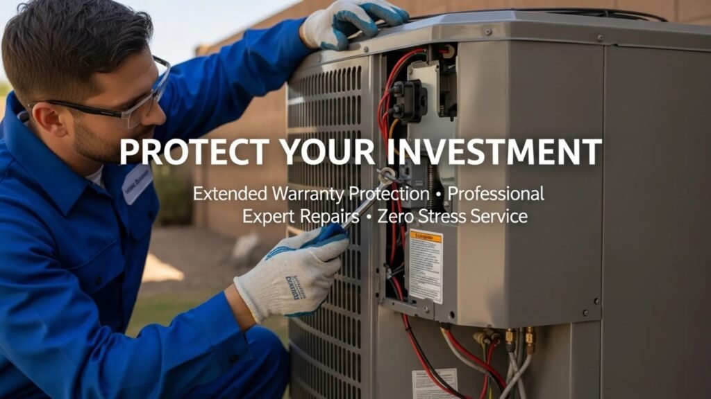 HVAC technician providing extended warranty service in Arizona