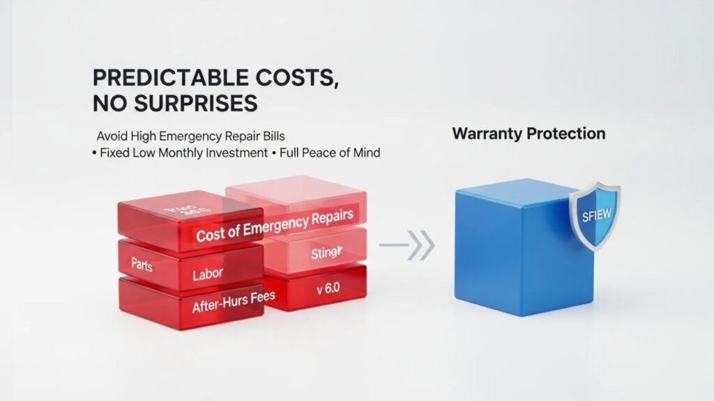 HVAC repair costs compared to extended warranty savings