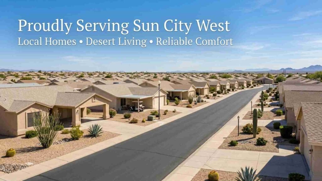 Residential homes in Sun City West Arizona desert climate