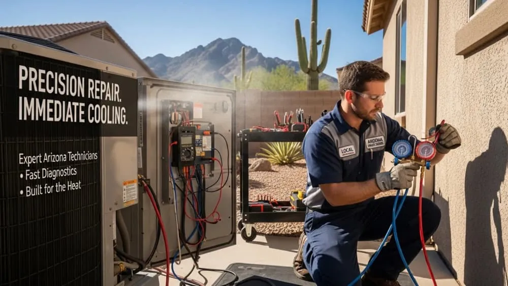 Air conditioning repair service in Phoenix Arizona residential area