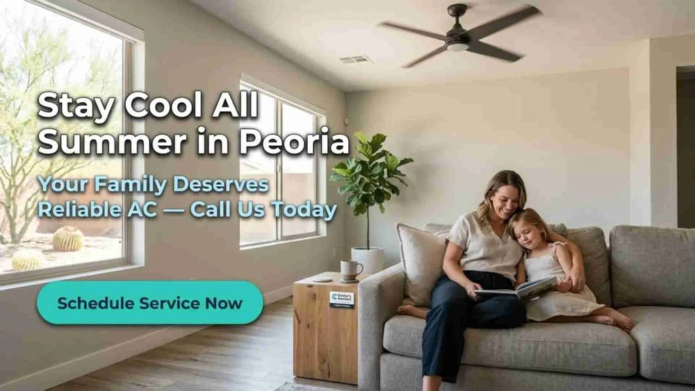 Cool indoor home environment during hot summer in Peoria Arizona