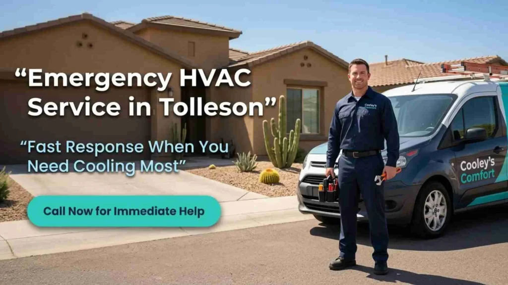 HVAC service truck ready for emergency repair in Tolleson Arizona