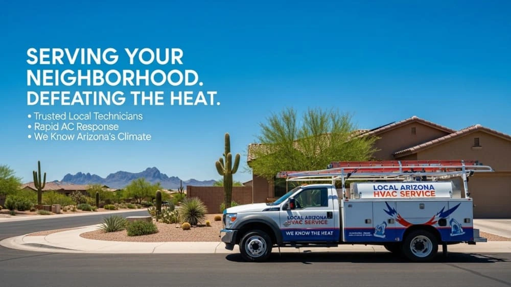 HVAC technician providing heating and cooling service in Arizona home