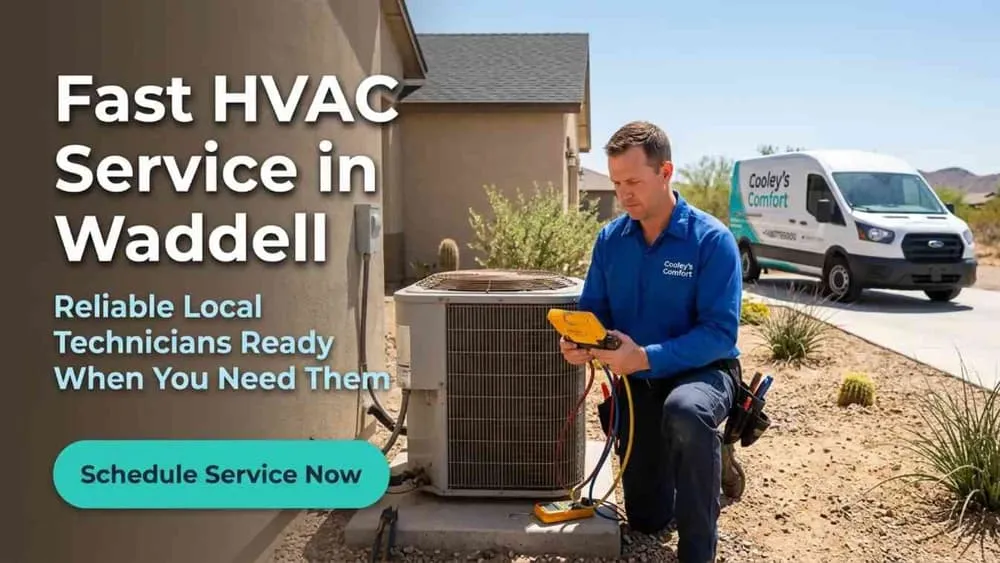 HVAC services in Waddell AZ technician repairing air conditioning system